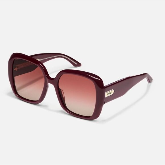Quay Australia Full Glam Sunglasses- Pinot/Pinot Taupe - Picture 1 of 12